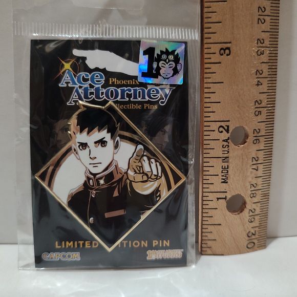Ace Attorney Phoenix Wright Ryunosuke Naruhodo Enamel Pin Official Collectible - Picture 3 of 3